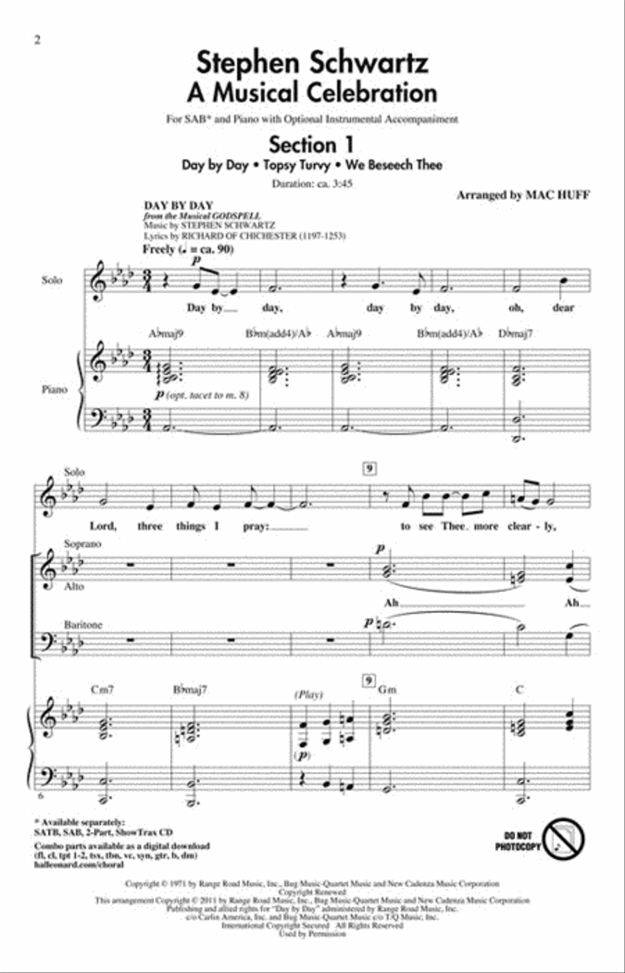 Stephen Schwartz – A Musical Celebration Stephen Schwartz – A Musical Celebration 3-Part scores gallery preview page 2