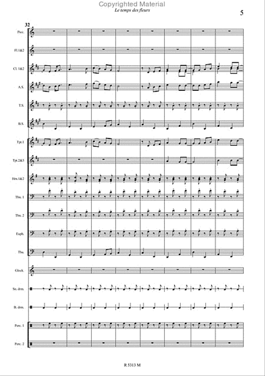 Le temps des fleurs Marching Band scores gallery preview page 6
