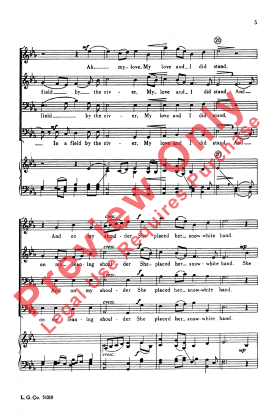 Down by the Sally Gardens Men's Choir scores gallery preview page 4