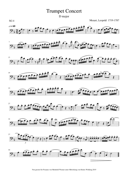 10 Pieces Mozart,Wolfgang Amadeus und Leopold Trombone Solo Posaune Soli Stück Stücke Piece Piece