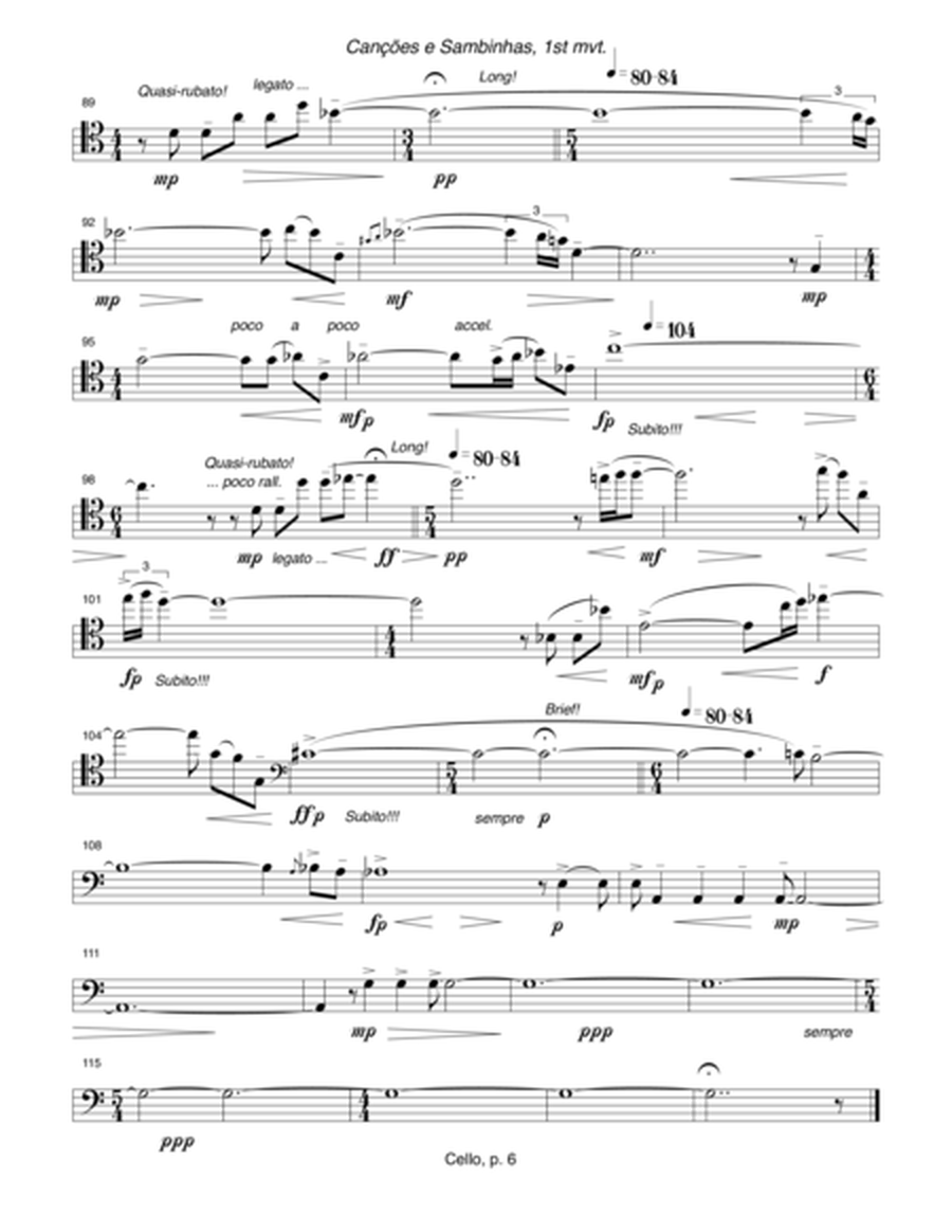 Canções e sambinhas (1996) cello part image number null