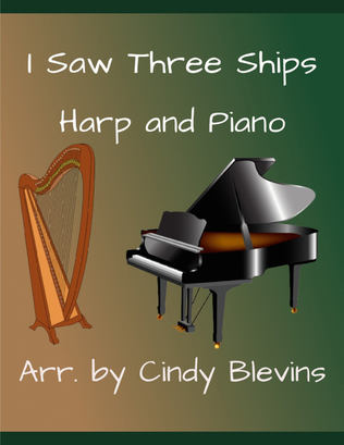 Book cover for I Saw Three Ships, Harp and Piano Duet