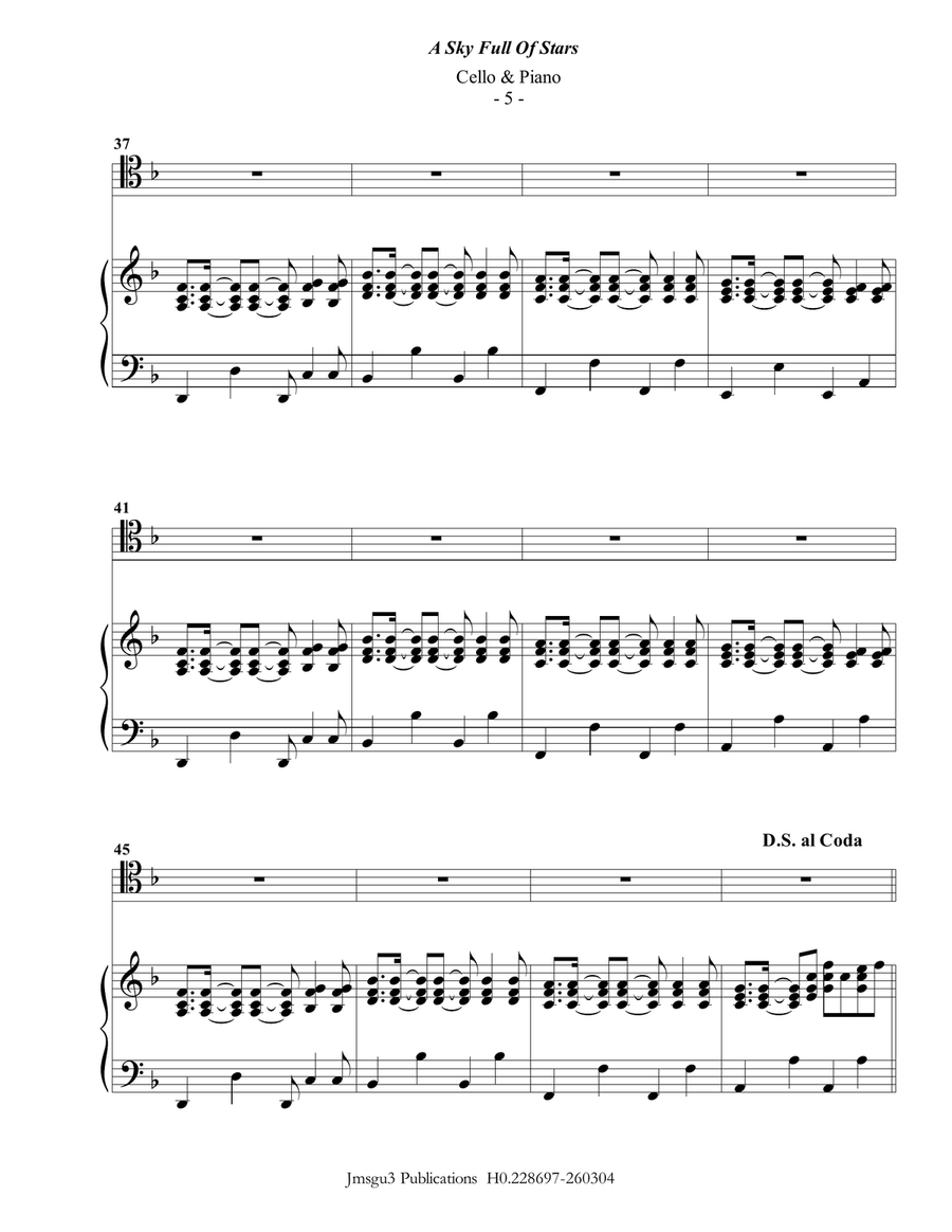 A Sky Full Of Stars Piano scores gallery preview page 5