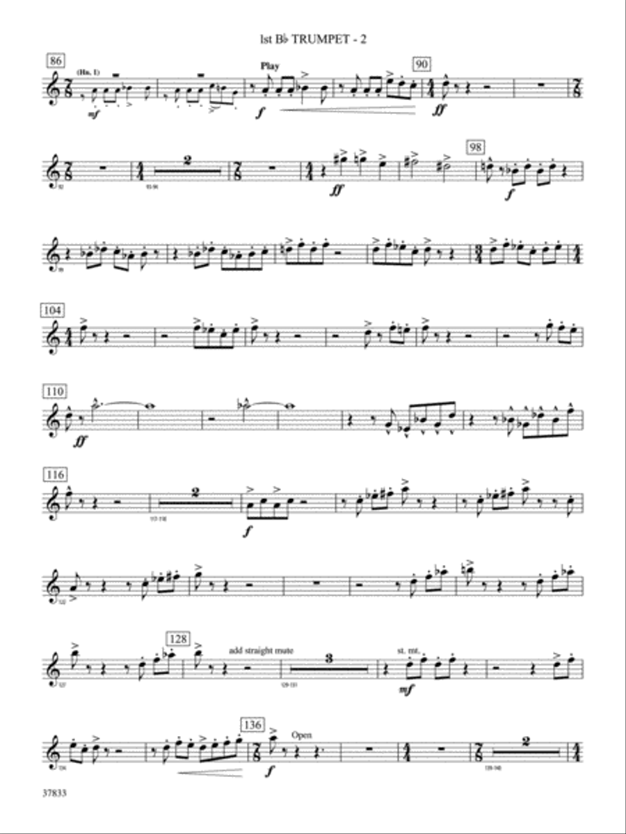Symphonic Essay: 1st B-flat Trumpet Concert Band scores gallery preview page 2