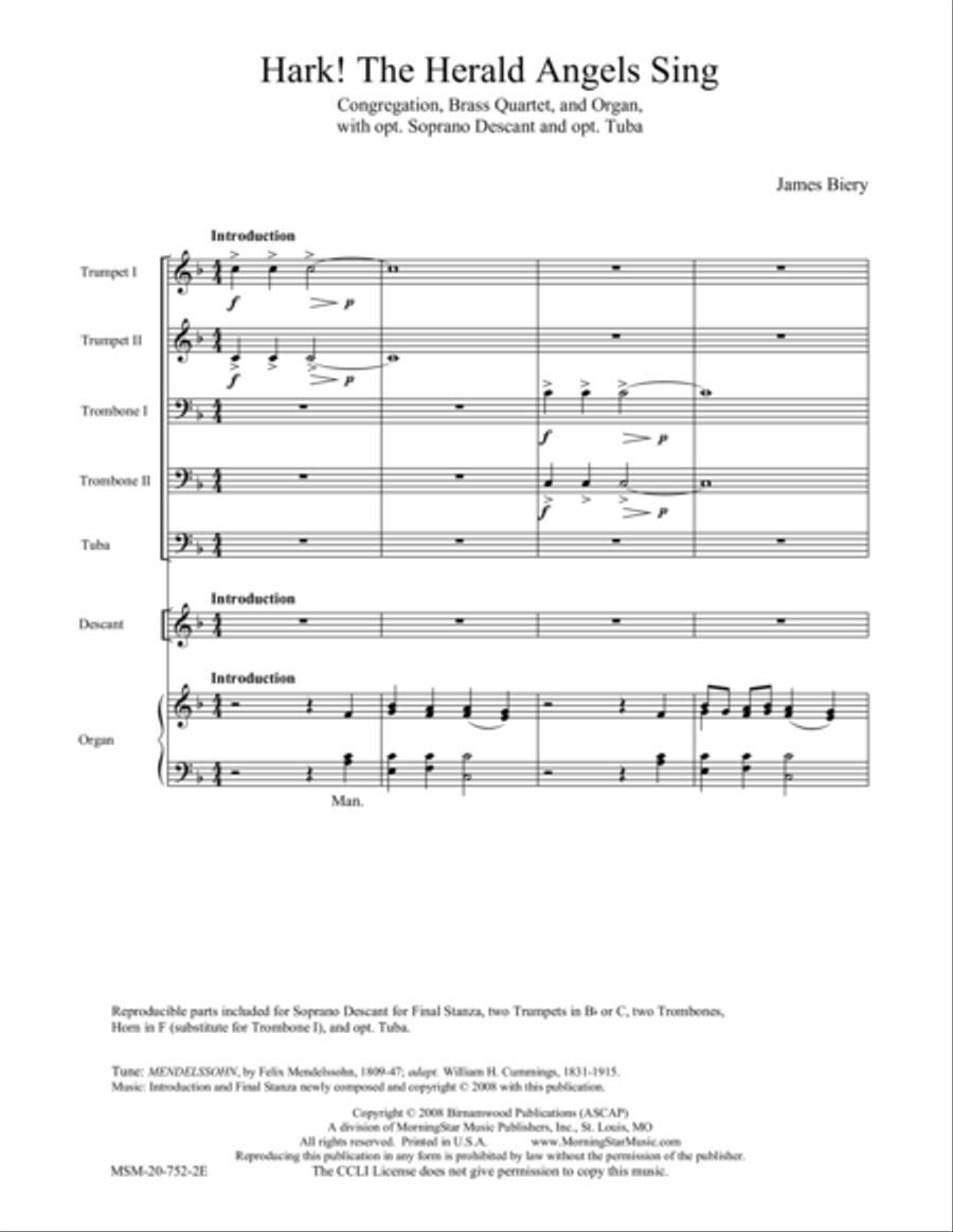 Hark! The Herald Angels Sing (Mendelssohn) Choir scores gallery preview page 1