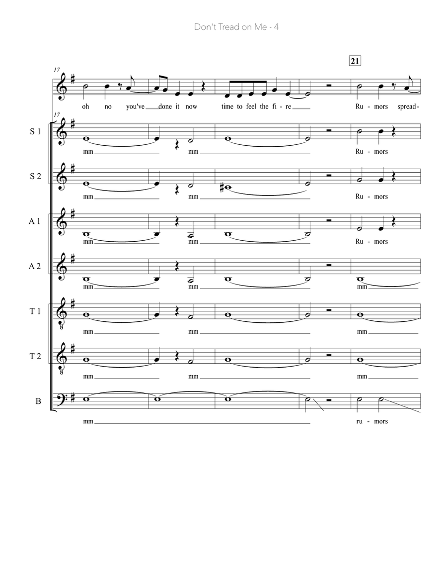 Don't Tread On Me 4-Part scores gallery preview page 4