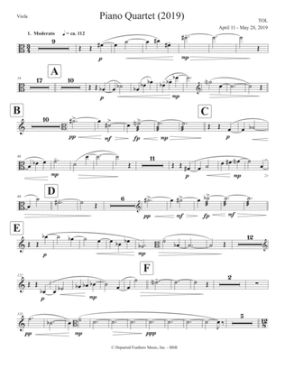 Piano Quartet (2019) viola part