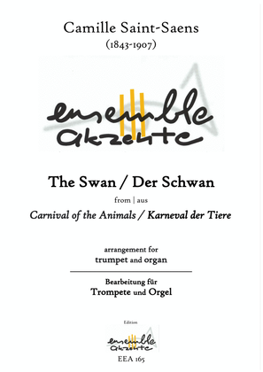 Book cover for The Swan / Der Schwan from "Carnival of the Animals" - arrangement for trumpet and organ