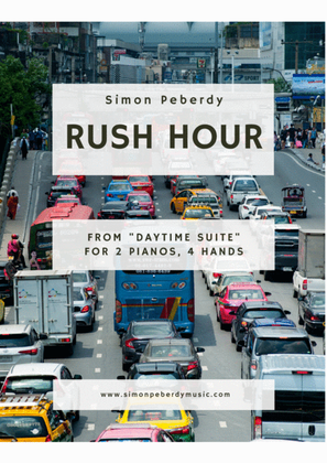 Book cover for Rush Hour for 2 pianos, 4 hands by Simon Peberdy, from Daytime Suite