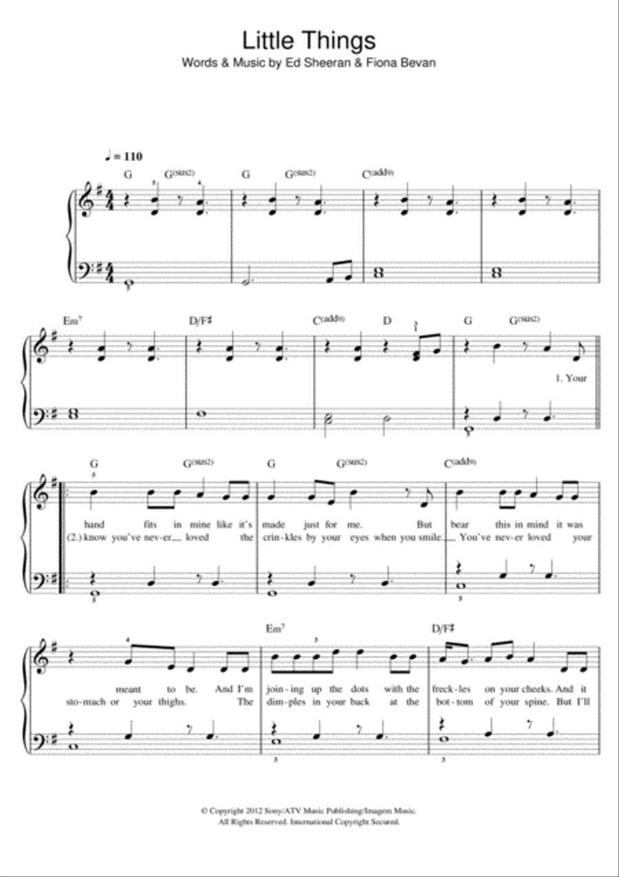 Little Things Little Things Easy Piano scores gallery preview page 1