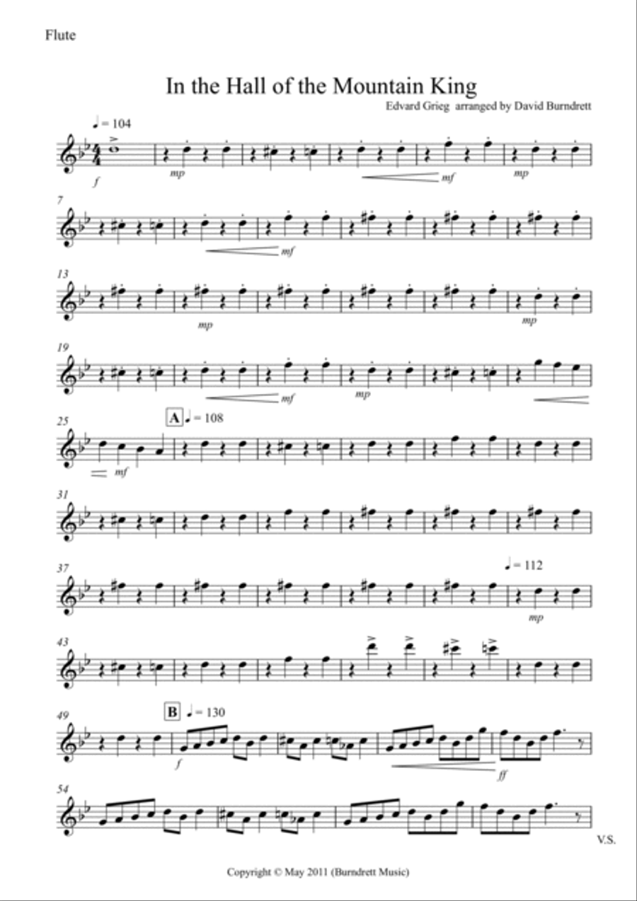 In the Hall of the Mountain King for Wind Quartet Woodwind Quartet scores gallery preview page 6