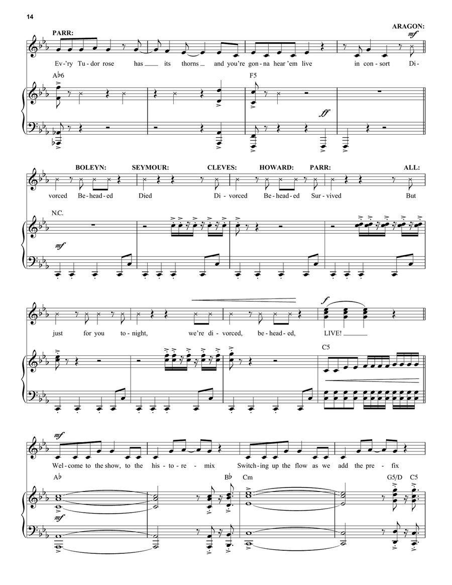 Ex-Wives (from Six: The Musical) Voice scores gallery preview page 6