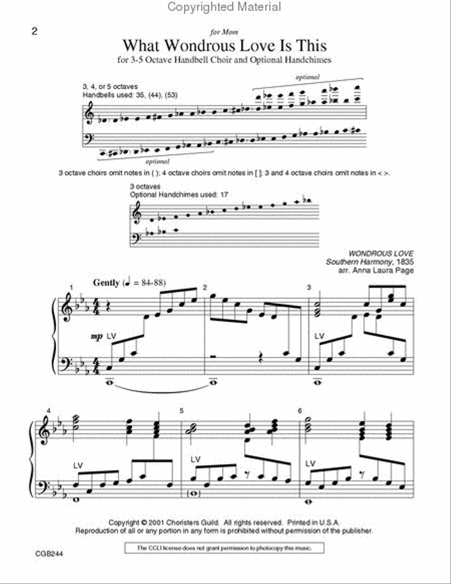 What Wondrous Love Is This Handbell Choir scores gallery preview page 2