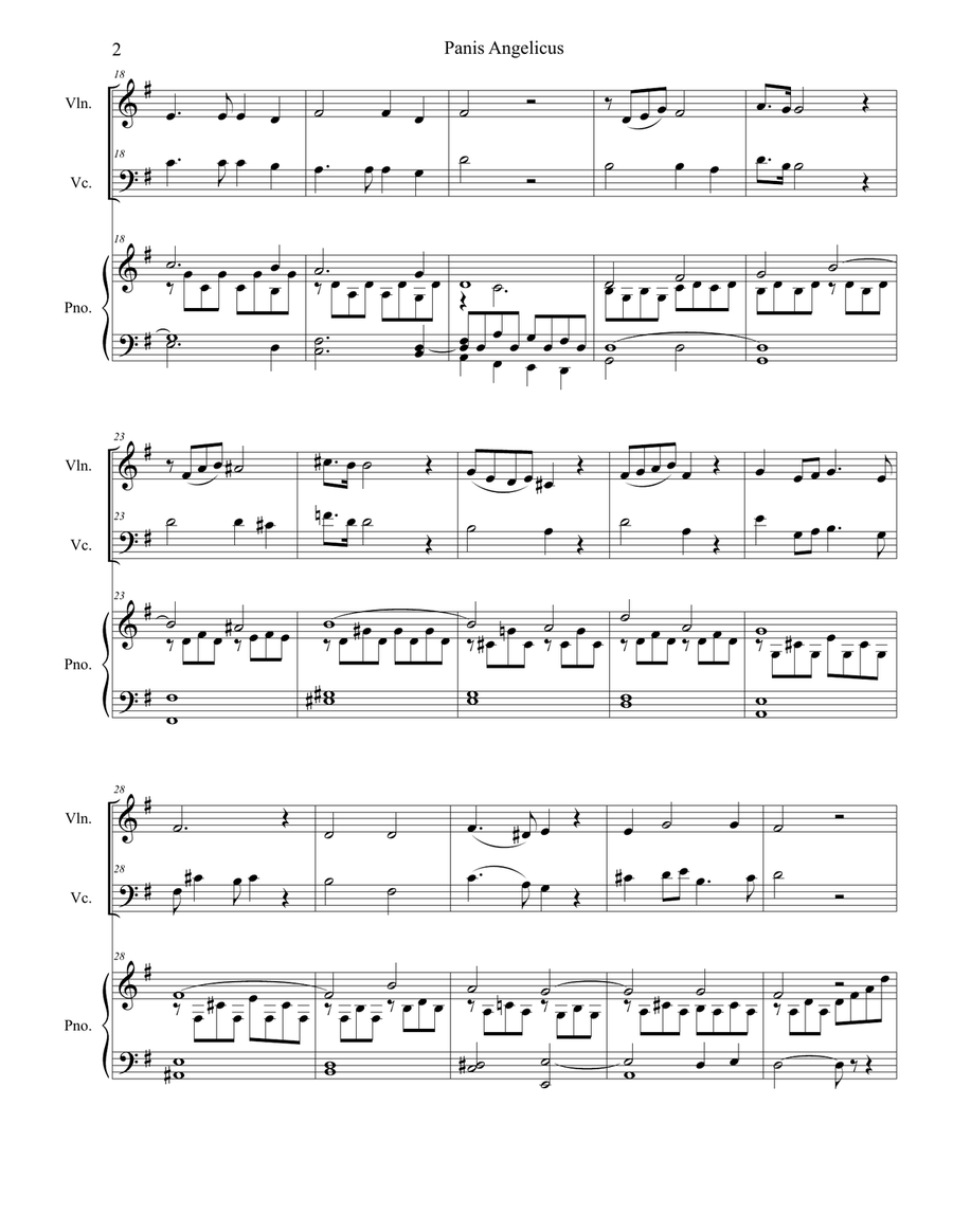 Panis Angelicus (Duet for Violin and Cello - Piano Accompaniment) Piano Trio scores gallery preview page 3
