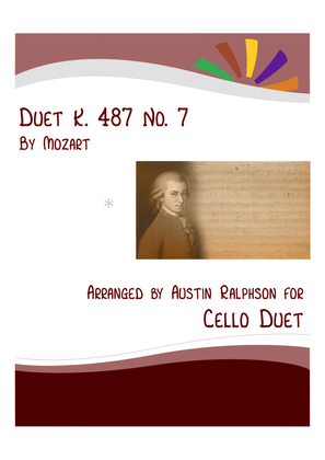 Book cover for Mozart K. 487 No. 7 - cello duet