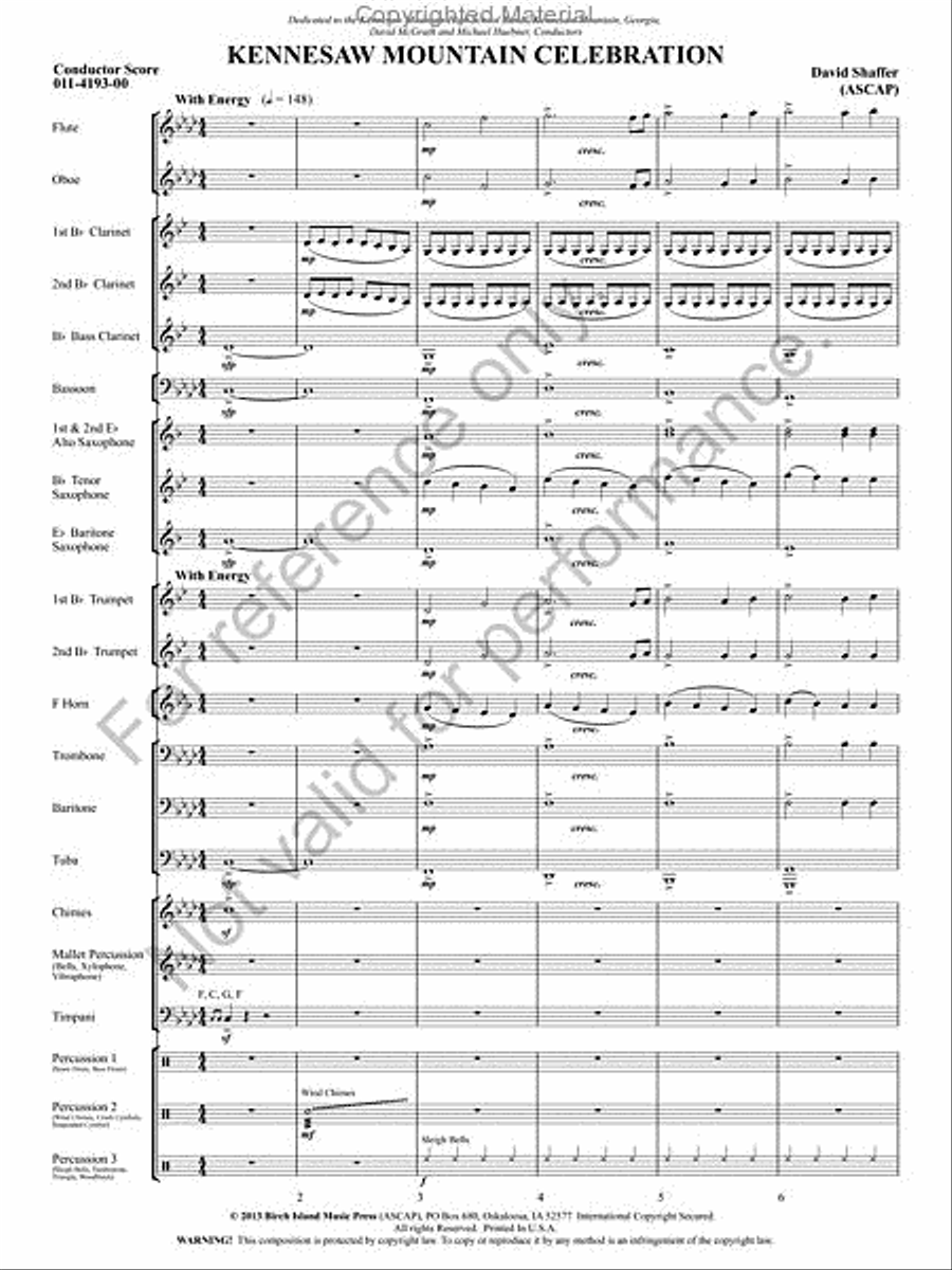 Kennesaw Mountain Celebration Concert Band scores gallery preview page 2