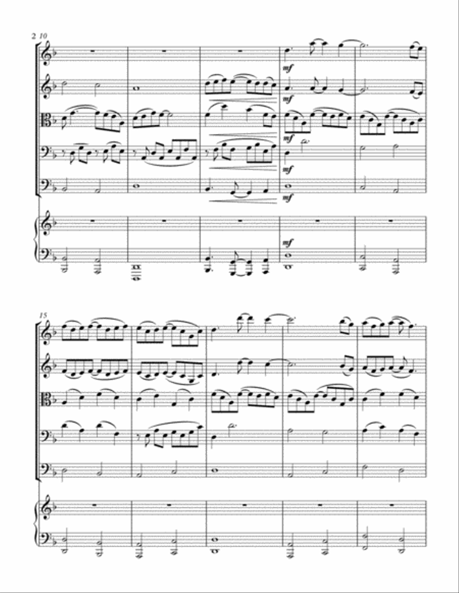Summer Rain (string quintet and piano) Piano Quintet scores gallery preview page 2