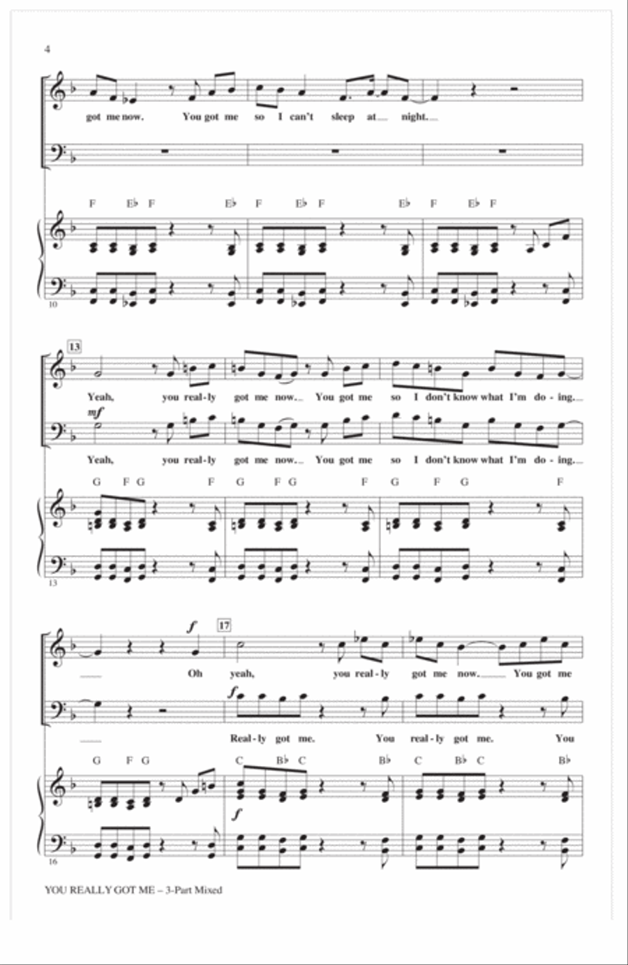 You Really Got Me (arr. Mac Huff) 3-Part scores gallery preview page 2