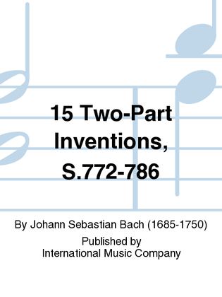 Book cover for 15 Two-Part Inventions, S.772-786