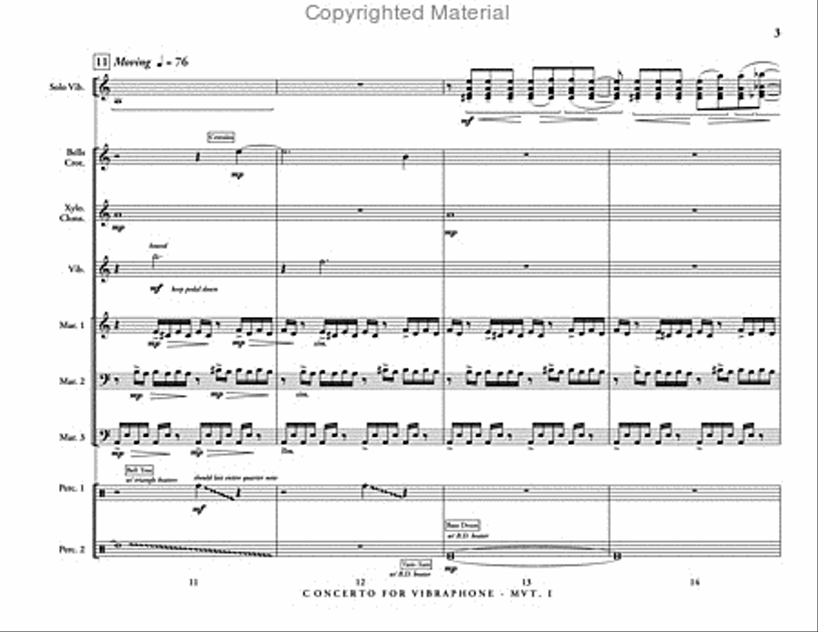 Concerto for Vibraphone & Percussion Ensemble Percussion Ensemble scores gallery preview page 4