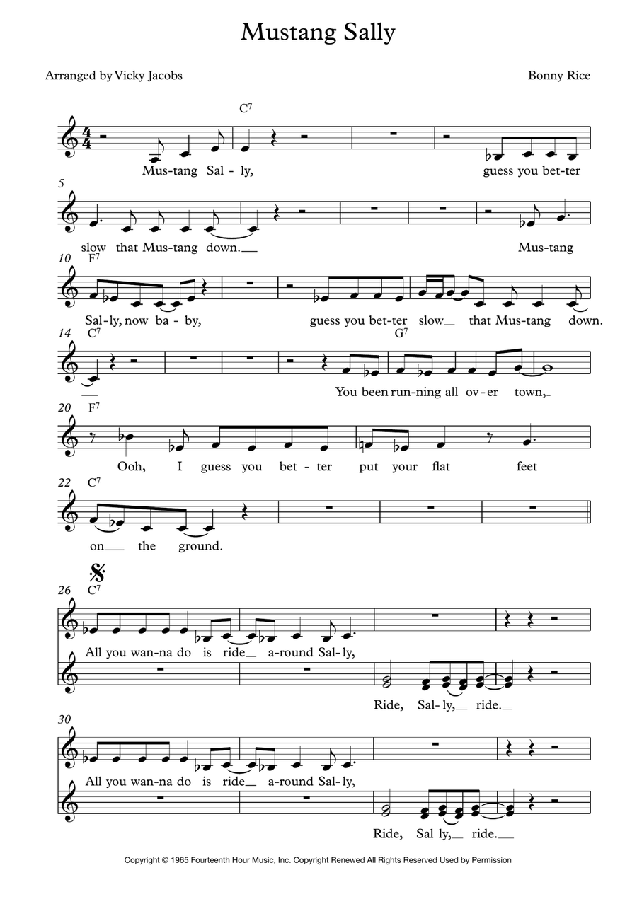 Mustang Sally 3-Part scores gallery preview page 1