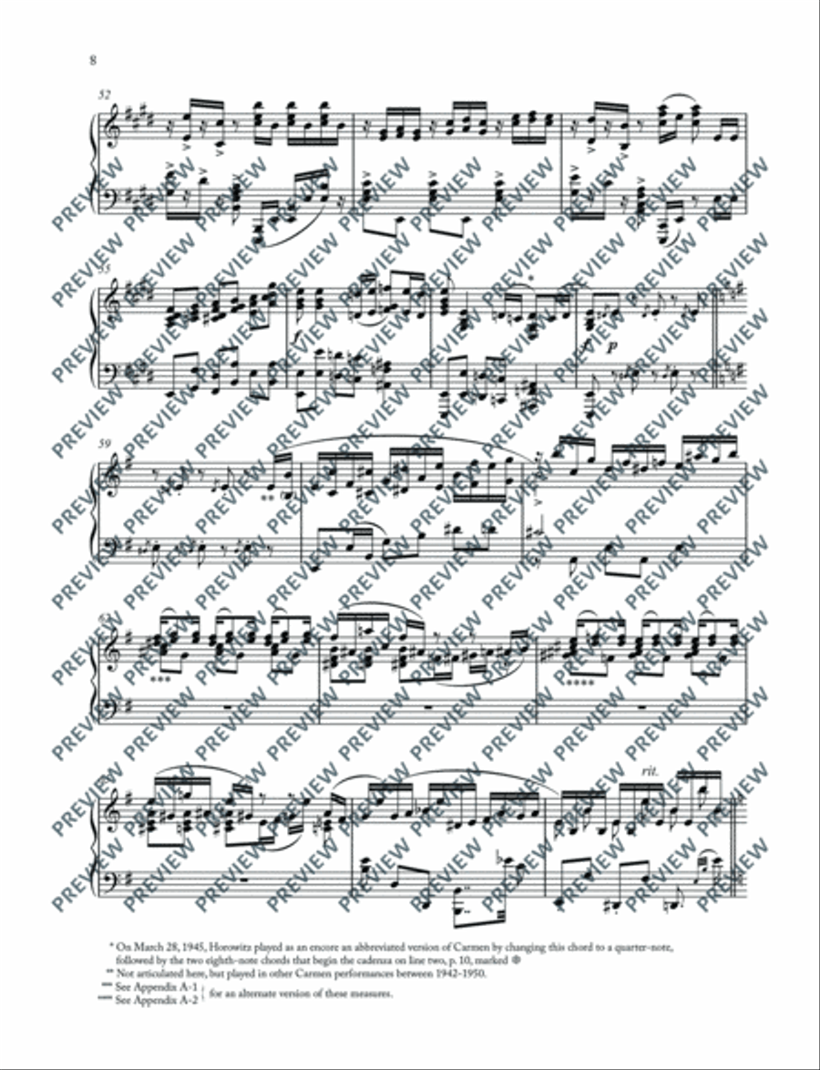 Carmen Variations Piano Solo scores gallery preview page 9