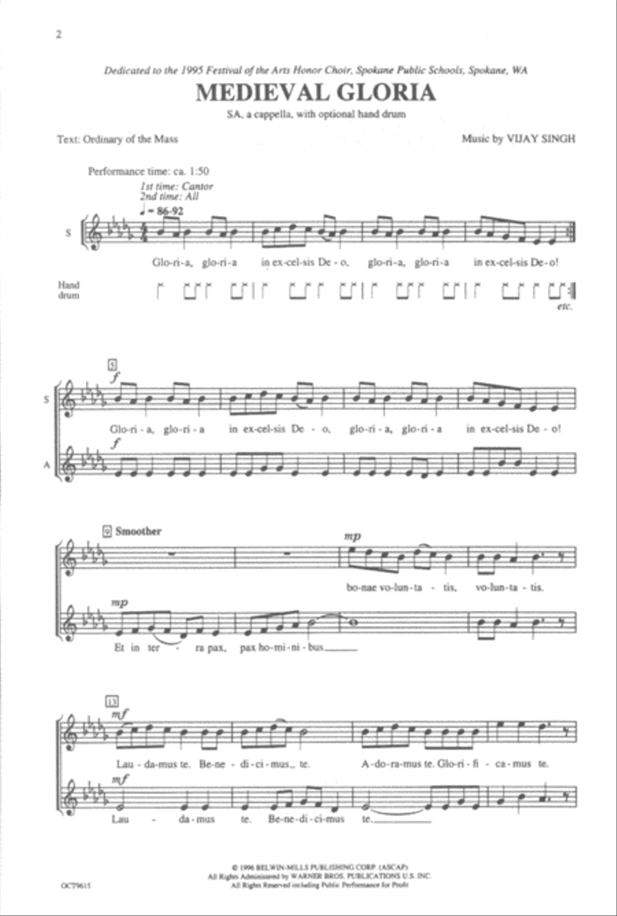 Medieval Gloria 2-Part scores gallery preview page 2