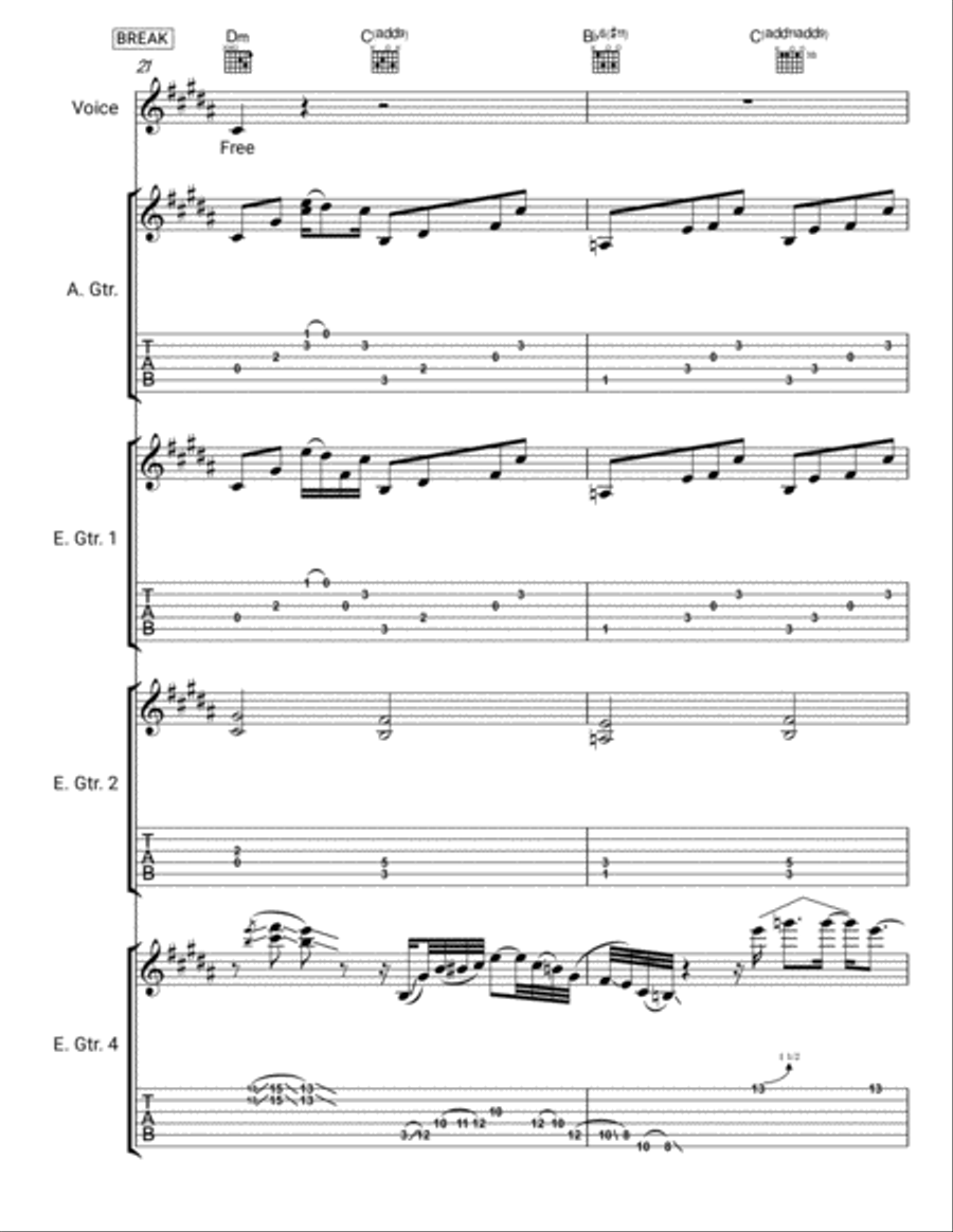 Free Electric Guitar scores gallery preview page 5