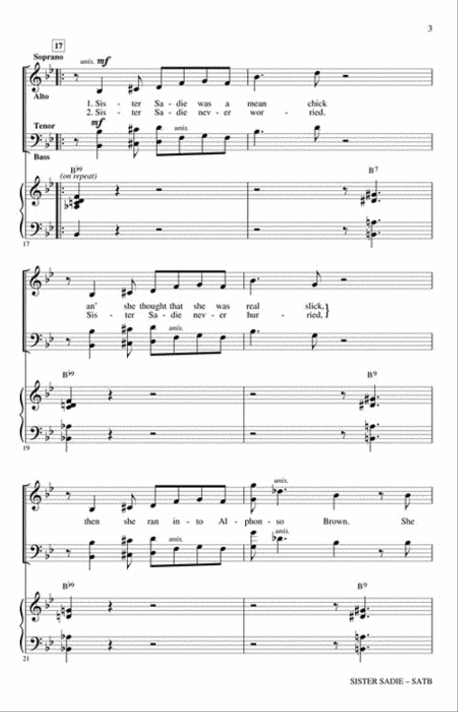 Sister Sadie Choir scores gallery preview page 3