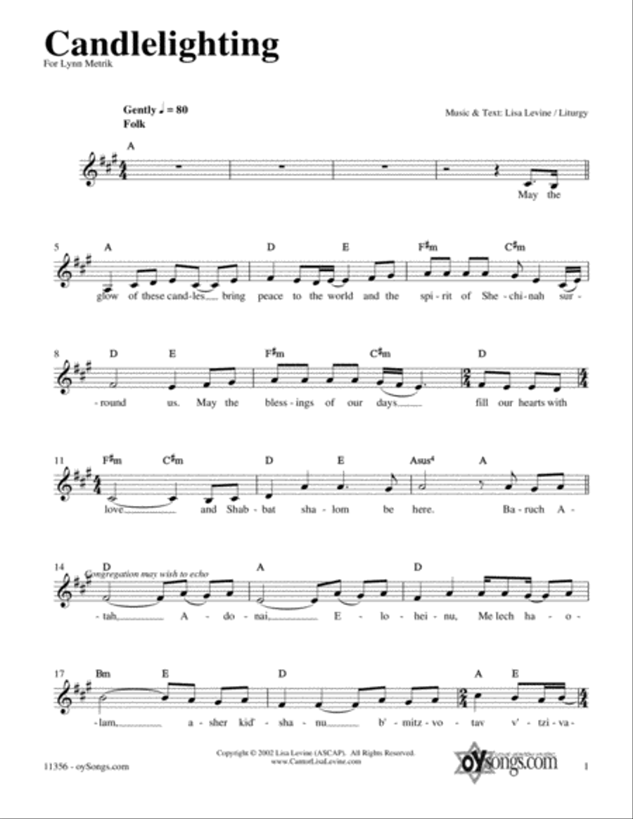 Candlelighting Piano scores gallery preview page 1