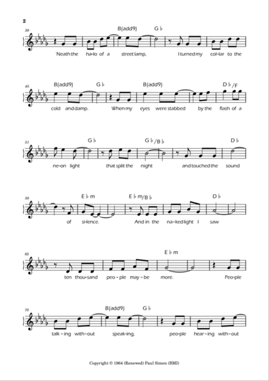 The Sound Of Silence Guitar scores gallery preview page 2