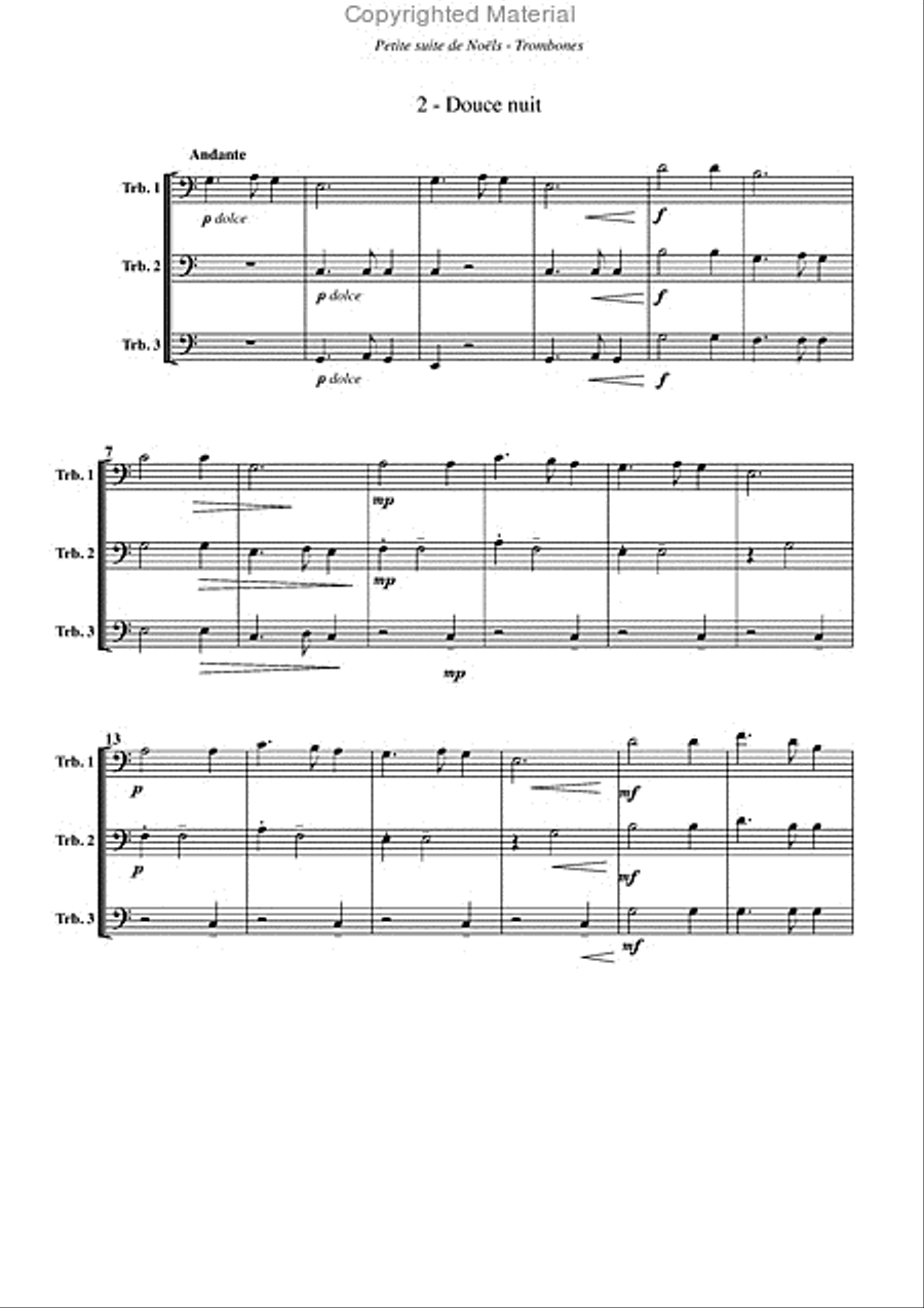 Petite suite de noëls, pour trombone Trombone scores gallery preview page 3