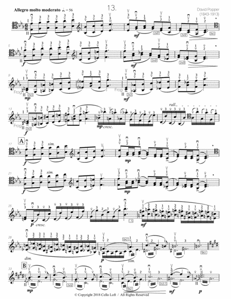 Popper (arr. Richard Aaron): Op. 73, Etude #13