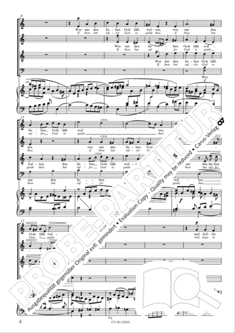 All those who seek God's sov'reign guidance (Wer nur den lieben Gott lasst walten) 4-Part scores gallery preview page 5