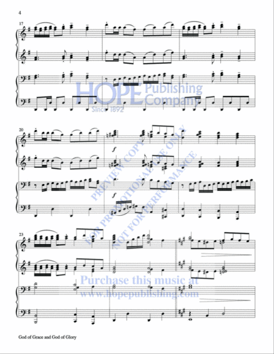 Glory to God: Hymn Settings for 4-Hand Piano Piano Accompaniment scores gallery preview page 7
