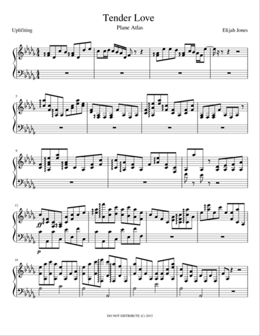 Tender Love (Utilize Album) Harp scores gallery preview page 1