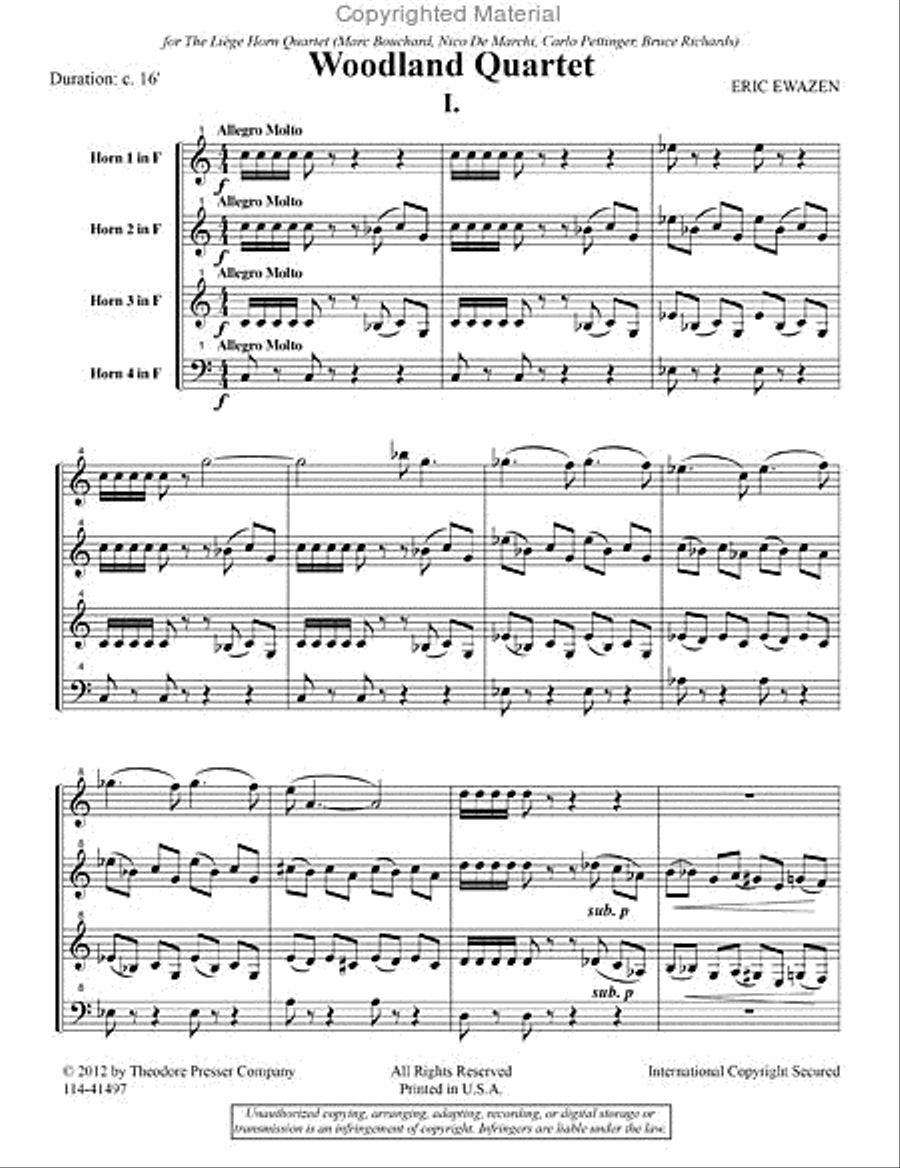 Woodland Quartet Woodland Quartet Chamber Music scores gallery preview page 2