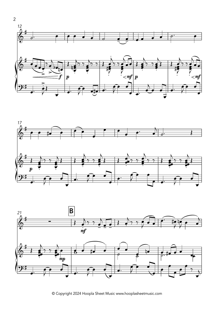 Bethlehem Beguine (O Little Town of Bethlehem Fantasy) Violin Solo scores gallery preview page 2