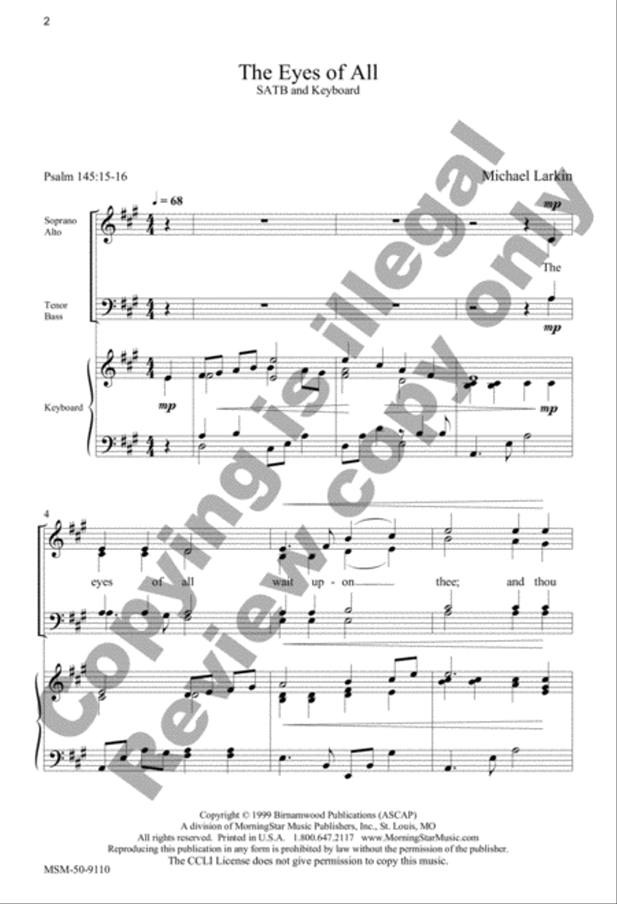 The Eyes of All 4-Part scores gallery preview page 2