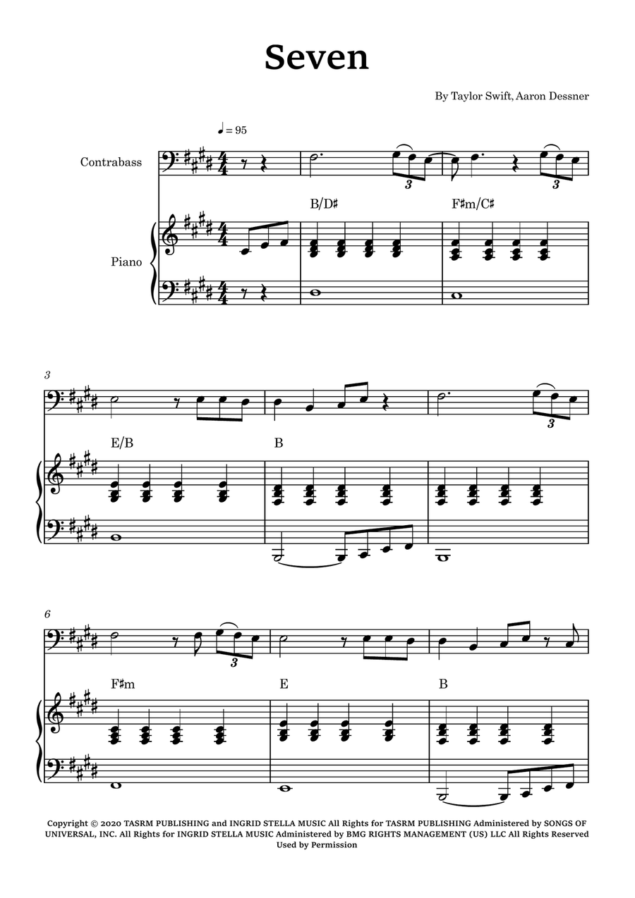 Seven Double Bass scores gallery preview page 1