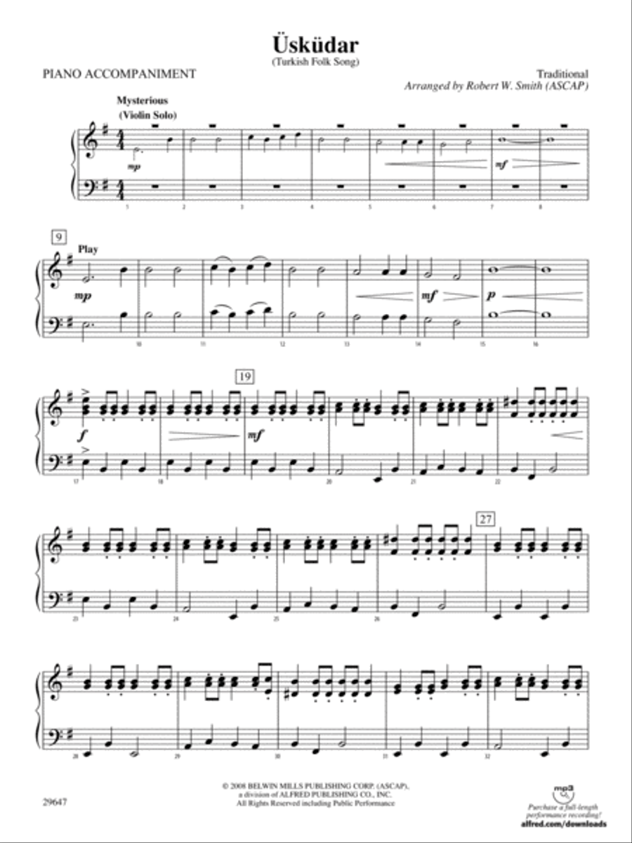 Uskudar: Piano Accompaniment Orchestra scores gallery preview page 1