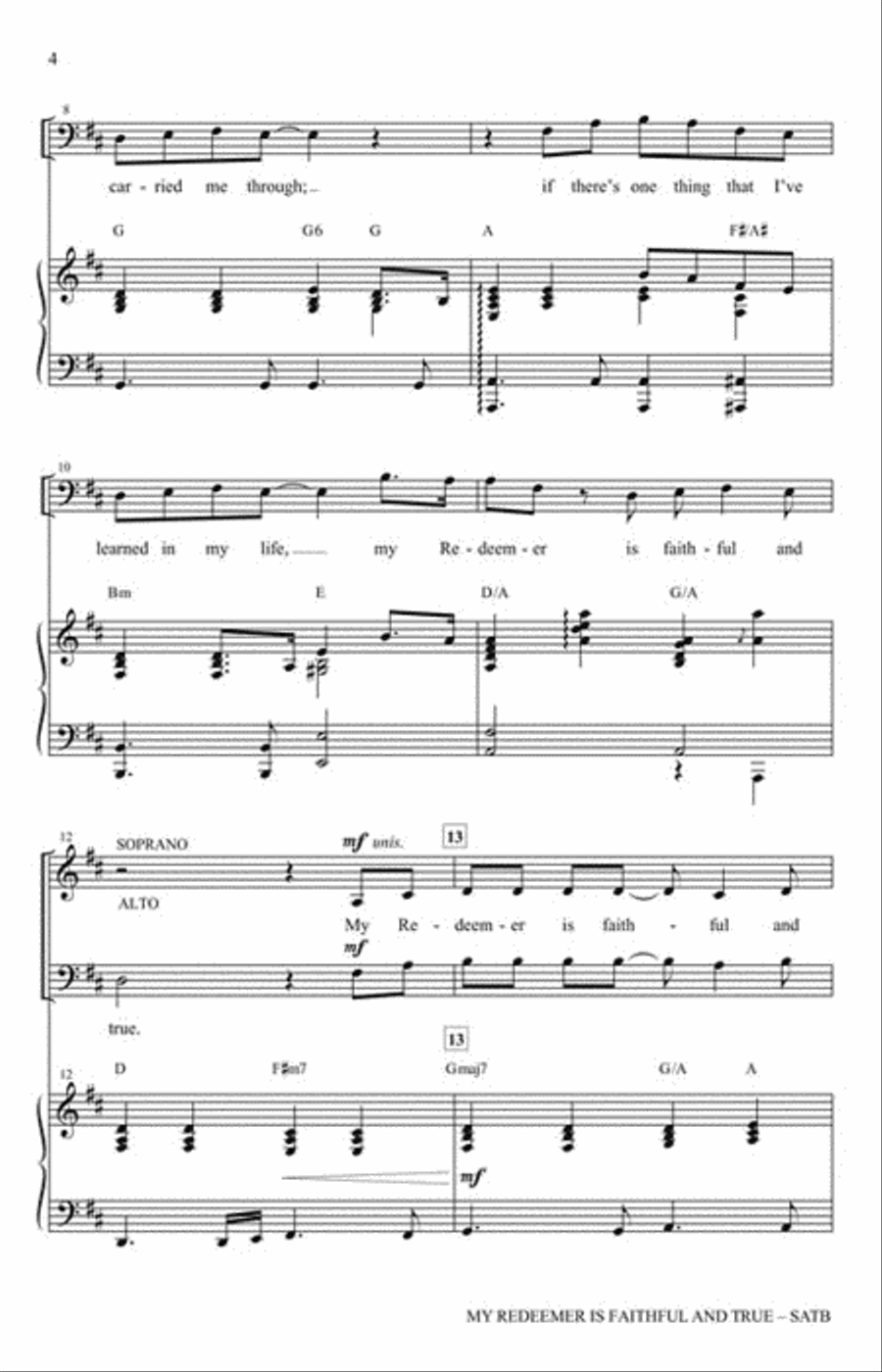 My Redeemer Is Faithful and True 4-Part scores gallery preview page 3