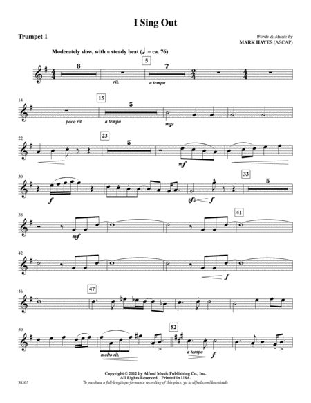 I Sing Out: 1st B-flat Trumpet