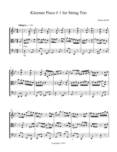 Klezmer Piece # 1 for String Trio