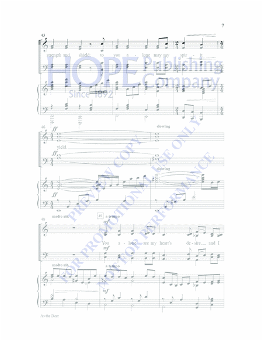 As the Deer As the Deer 4-Part scores gallery preview page 7