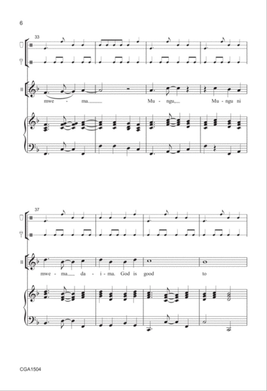 Mungu ni Mwema with God Is So Good 2-Part scores gallery preview page 6