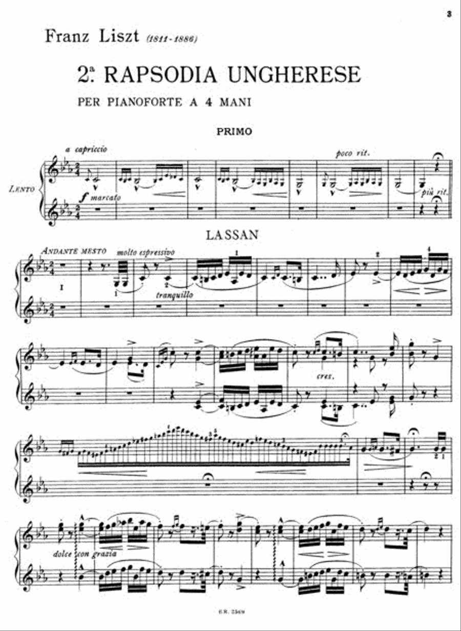 Hungarian Rhapsody No. 2 Piano Duet scores gallery preview page 3
