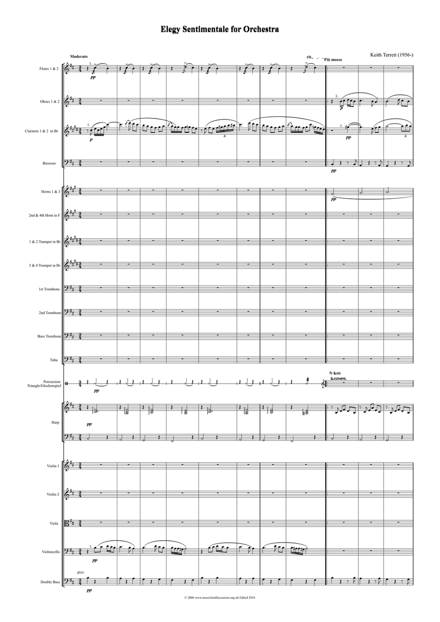 Elegy Sentimentale for Orchestra Full Orchestra scores gallery preview page 1