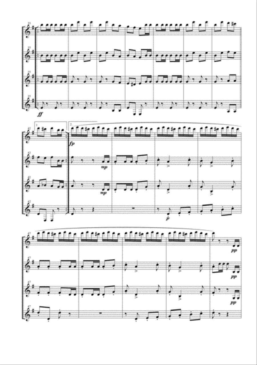 William Tell Overture for Clarinet Quartet Clarinet Quartet scores gallery preview page 3
