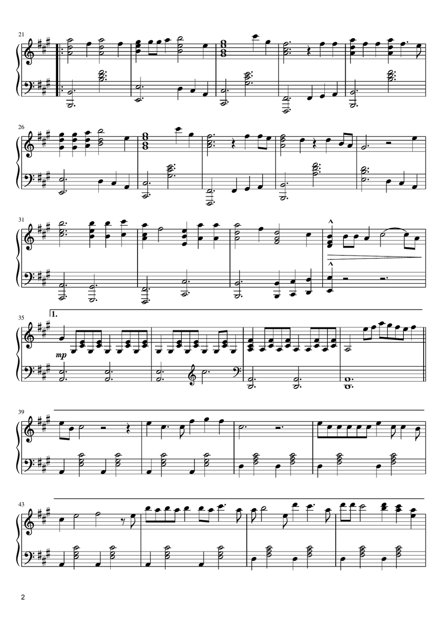 Die With A Smile Piano Solo scores gallery preview page 2